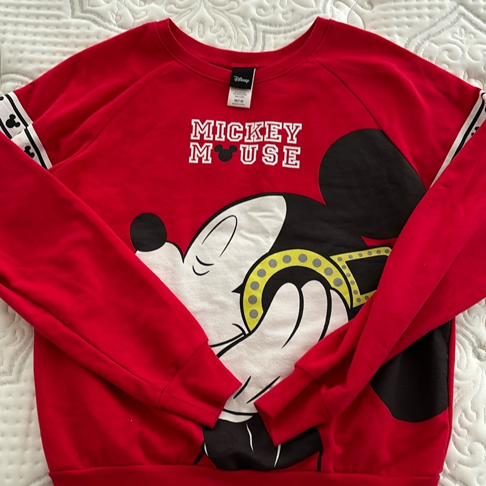 Red Disney Mickey Mouse Juniors Sweatshirt